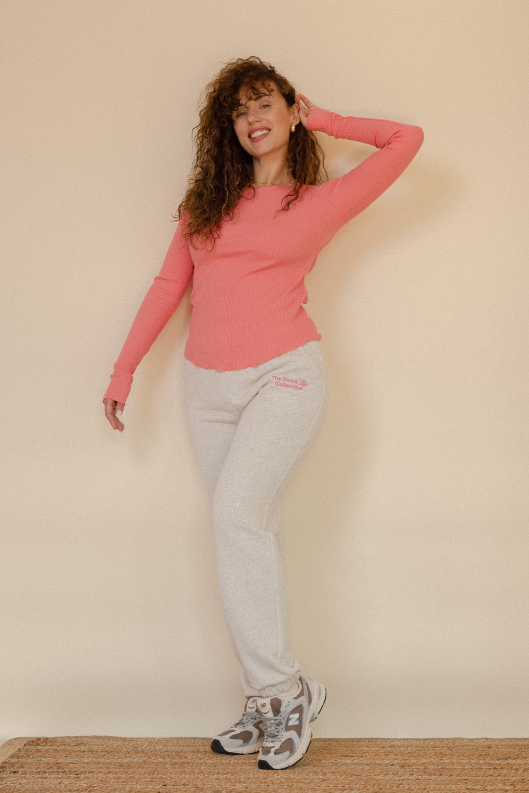 Longsleeve Francesca z Mereżką - Peachy Pink